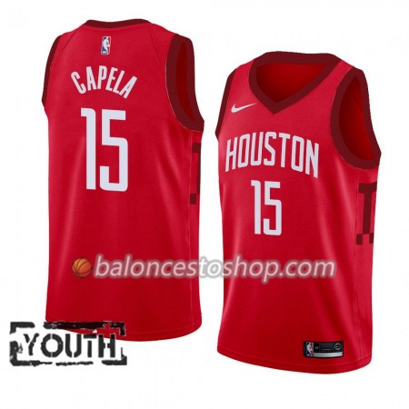 Camiseta Niños NBA Houston Rockets Clint Capela 15 2018-19 Nike Rojo Swingman